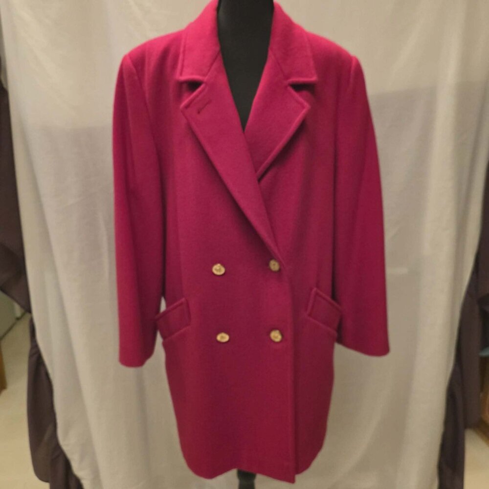 FORECASTER OF BOSTON WOOL COAT RED VINTAGE LINED SIZE 16